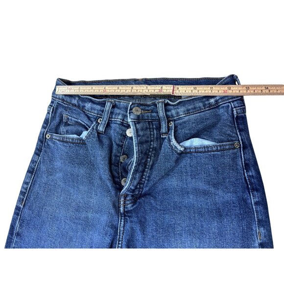 Old Navy Womens Sky Hi Straight Extra High-Rise Jeans Size 4 Blue Denim - Picture 9 of 13